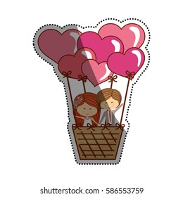 Lovely couple cartoon icon vector illustration graphic design