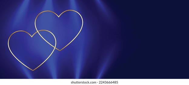 lovely couple hearts with spot light for valentines day event vector