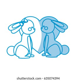 lovely couple rabbit with heart decoration