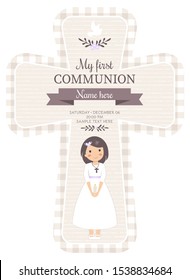 Lovely cross invitation for First Communion