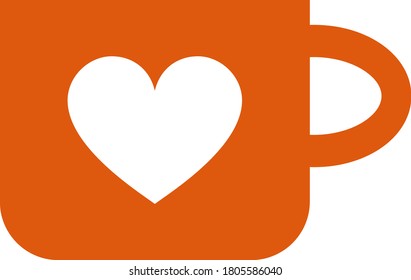 Lovely Cup flat vector icon. An isolated icon on a white background.