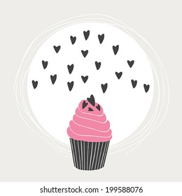 Lovely cupcake vector illustration.