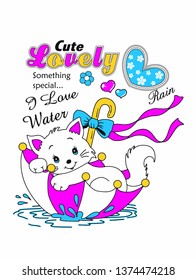 lovely cute cat design print