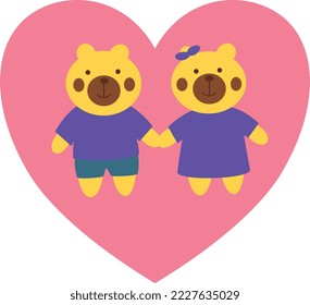 Lovely cute a couple teddy bear