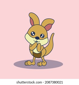 lovely and cute kangaroo mascot logo design illustrations