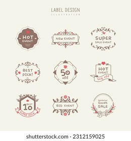 lovely and cute label design elements.