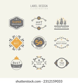 lovely and cute label design elements.