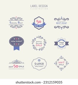 lovely and cute label design elements.
