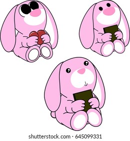 lovely cute little baby bunny cartoon set in vector format very easy to edit 