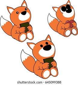 lovely cute little baby fox cartoon set in vector format very easy to edit 