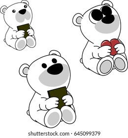 lovely cute little baby polar teddy bear cartoon set in vector format very easy to edit 