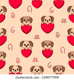 lovely cute puppies seamless pattern premium vector