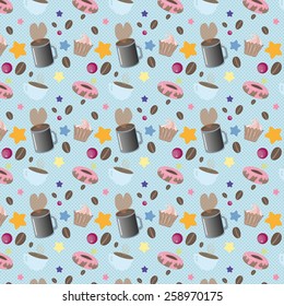 Lovely and cute sweets seamless pattern
