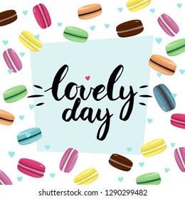 Lovely day vector illustration with macaron background. Celebration card design.