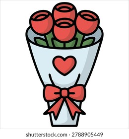 Lovely decorative artwork displaying delightful lovely crimson red roses bouquet shown over a clean blank background