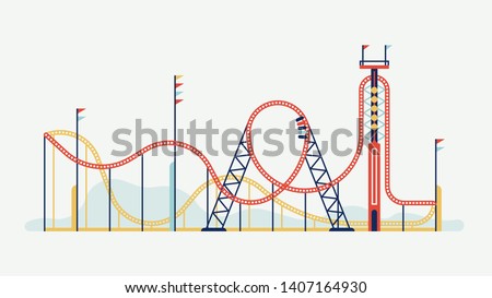 Lovely decorative roller coaster ride amusement park design element