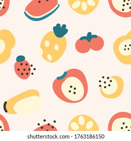 Lovely deformation of fruit shape seamless pattern