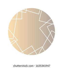 Lovely degrade design with symmetrical forms. Rosy vector design. Isolated round template.