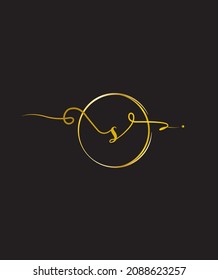 Una preciosa y delicada letra de script modelo de logotipo del vector S