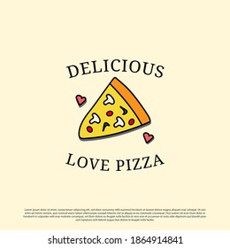 Lovely delicious pizza logo design, best for cartoon beverages logo image