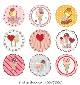 Lovely Design Set With Ice Cream end Ice Lolly