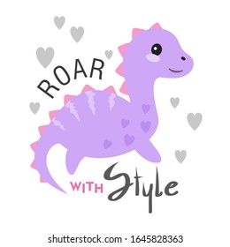 Lovely dinosaur print design vector illustration