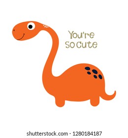 Lovely dinosaur vector illustration. 