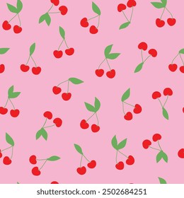 Lovely Ditsy Cherries Seamless Pattern