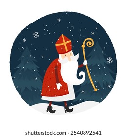 Lovely drawn traditional Nikolaus character - great for invitations, banners, wallpapers, cards - vector design