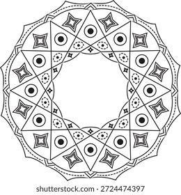 Lovely Editable Mandala Vector Graphic For Eid Celebration Invitations And Ramadan Crescent Decor Illustration.
