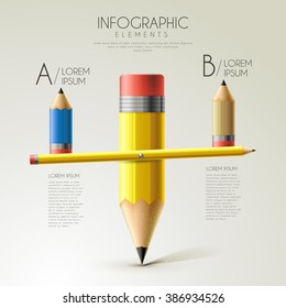 Lovely Education Infographic Template Design With Pencil Seesaw 