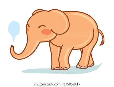 lovely elephant cartoon vector
