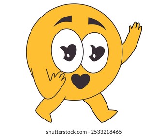 Lovely emoji loveable heart eyes in love feelings happy emoticon facial expression yellow character avatar design icon set