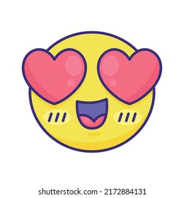 lovely emoticon with hearts icon