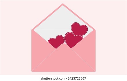 Lovely envelope heart, Pink envelop, Romantice, Creative