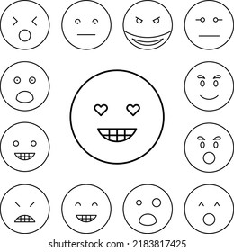 Lovely eyes, emotions icon in a collection with other items