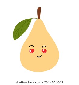 Lovely eyes expression pear cartoon character. emoticon stock element