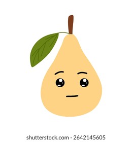 Lovely eyes expression pear cartoon character. emoticon stock element
