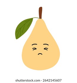 Lovely eyes expression pear cartoon character. emoticon stock element