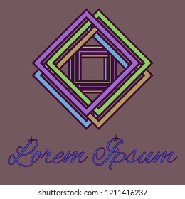Lovely fairy abstract multicolored cube geometric.