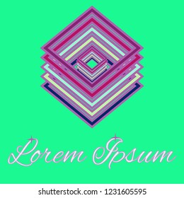 Lovely fairy abstract multicolored cube geometric.