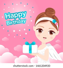 Lovely fairy with a gift box