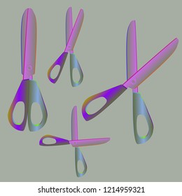 Lovely fairy set gradient multicolor tool scissors.