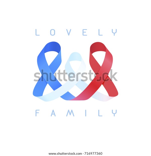 Lovely Family Logo Awareness Sign Formed Stock Vector Royalty Free