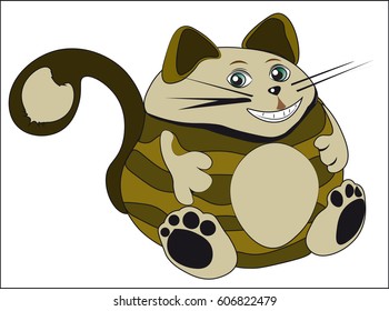 the lovely fat brown Cheshire cat, smiles