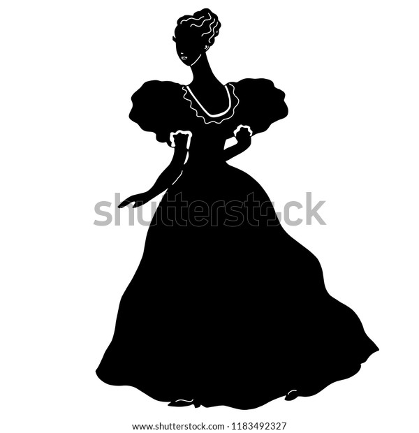 Lovely Female Ball Gown Silhouette Vintage Stock Vector Royalty Free 1183492327 Shutterstock 2854