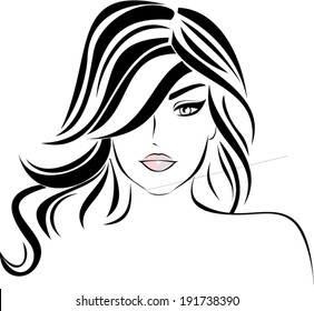 Lovely Female Face Beauty Icon Stock Vector (Royalty Free) 191738390 ...