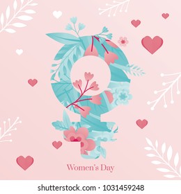 Lovely Female Symbol Floral for Women's Day