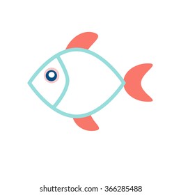 lovely fish icon vector eps 10