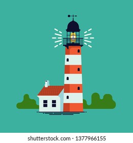 Lovely flat vector lighthouse